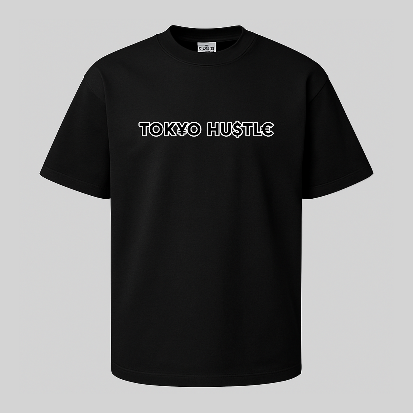 TOK¥O HU$TL€ Classic Black Tee ( BLK & WHT LOGO )